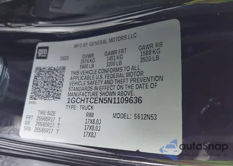 2022 Chevrolet Colorado 4Wd Long Box Lt from USA, damaged, VIN 1GCHTCEN5N1109636